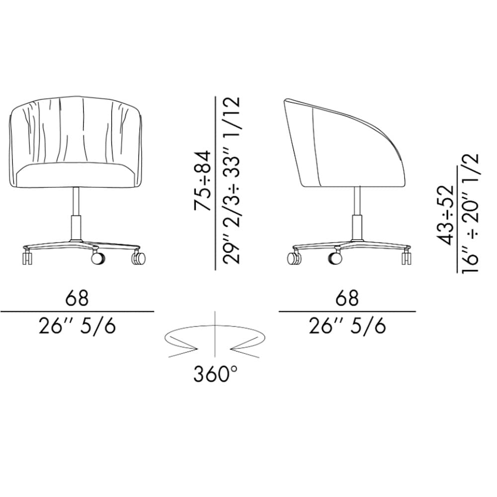 Vulcano 5 Ways Swivel Chair By FCI London