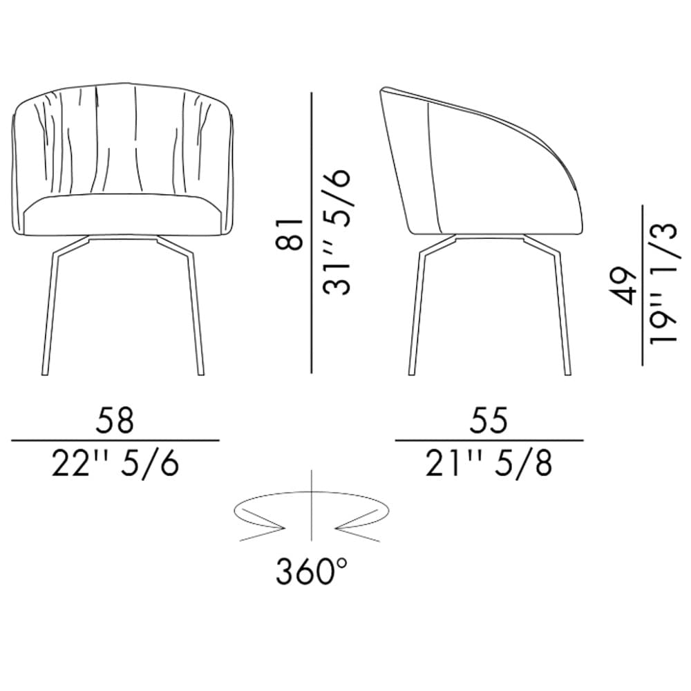 Vulcano With Metal Legs Dining Chair By FCI London