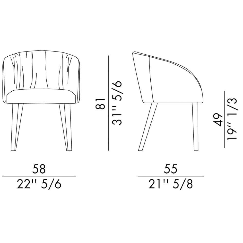 Vulcano With Wooden Legs Dining Chair By FCI London