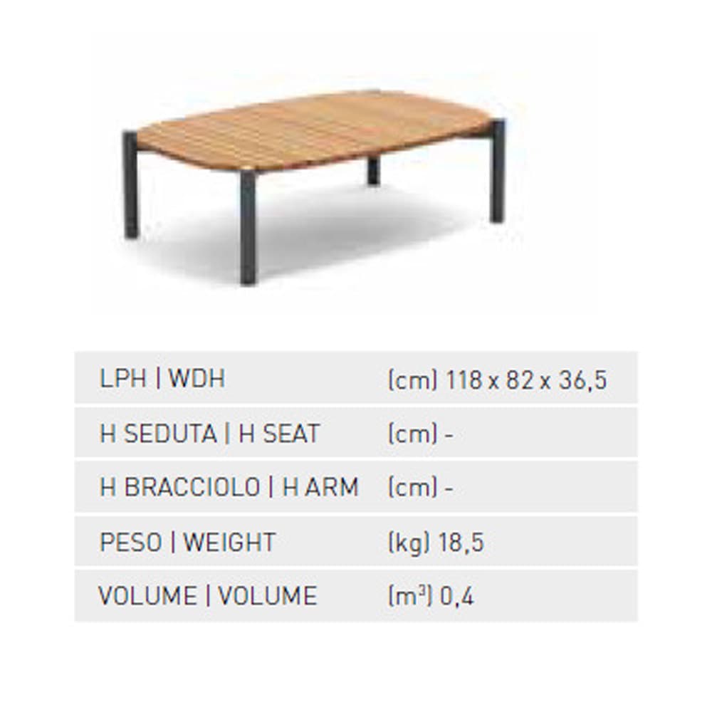 Lobster Rectangular Outdoor Coffee Table Atmosphera