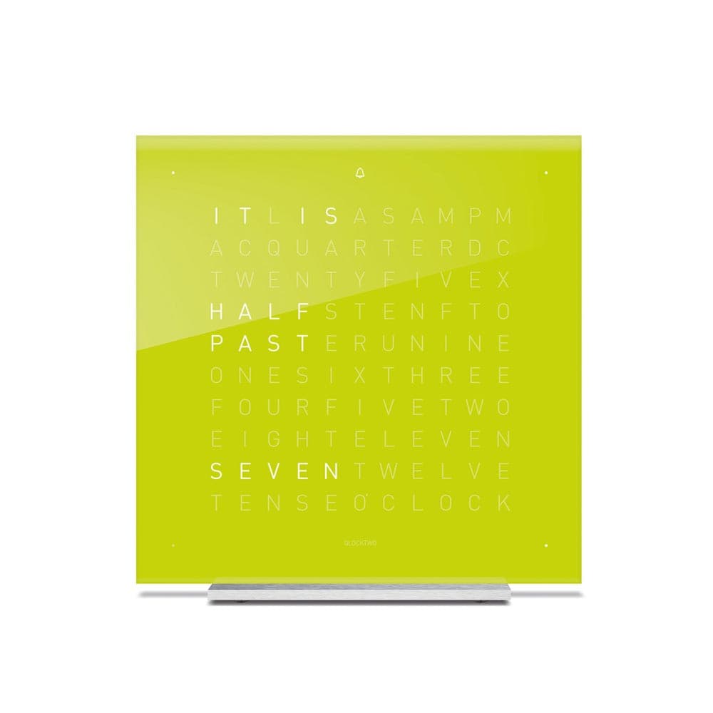 Qlocktwo Touch Acrylic Table Clock Lime Juice by Biegert and Funk