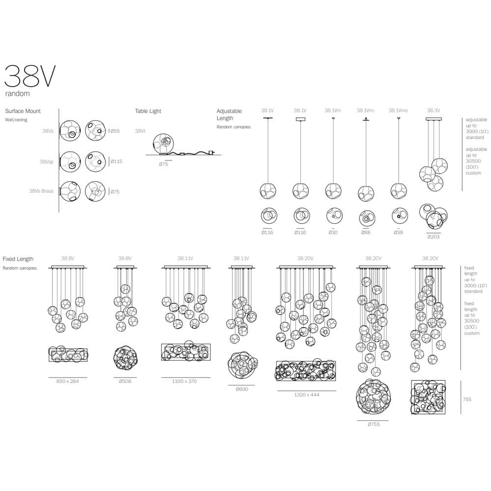 38V Random Pendant Lamp by Bocci