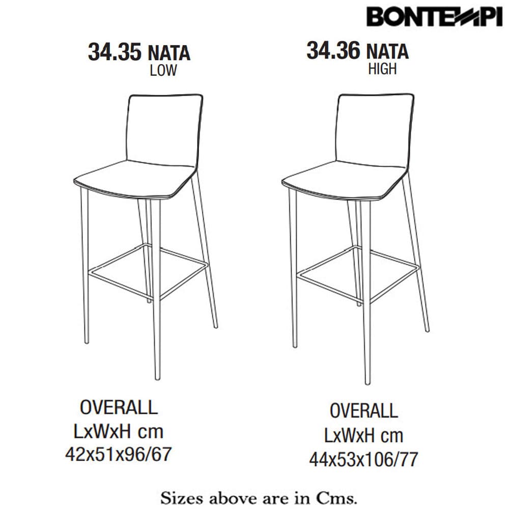 Nata Bar Stool by Bontempi