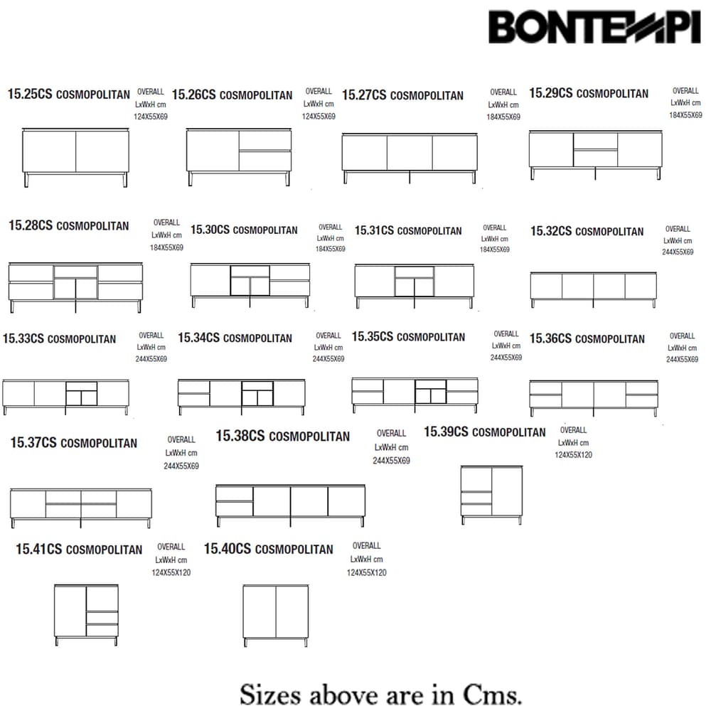 Cosmopolitan Glass Sideboard by Bontempi