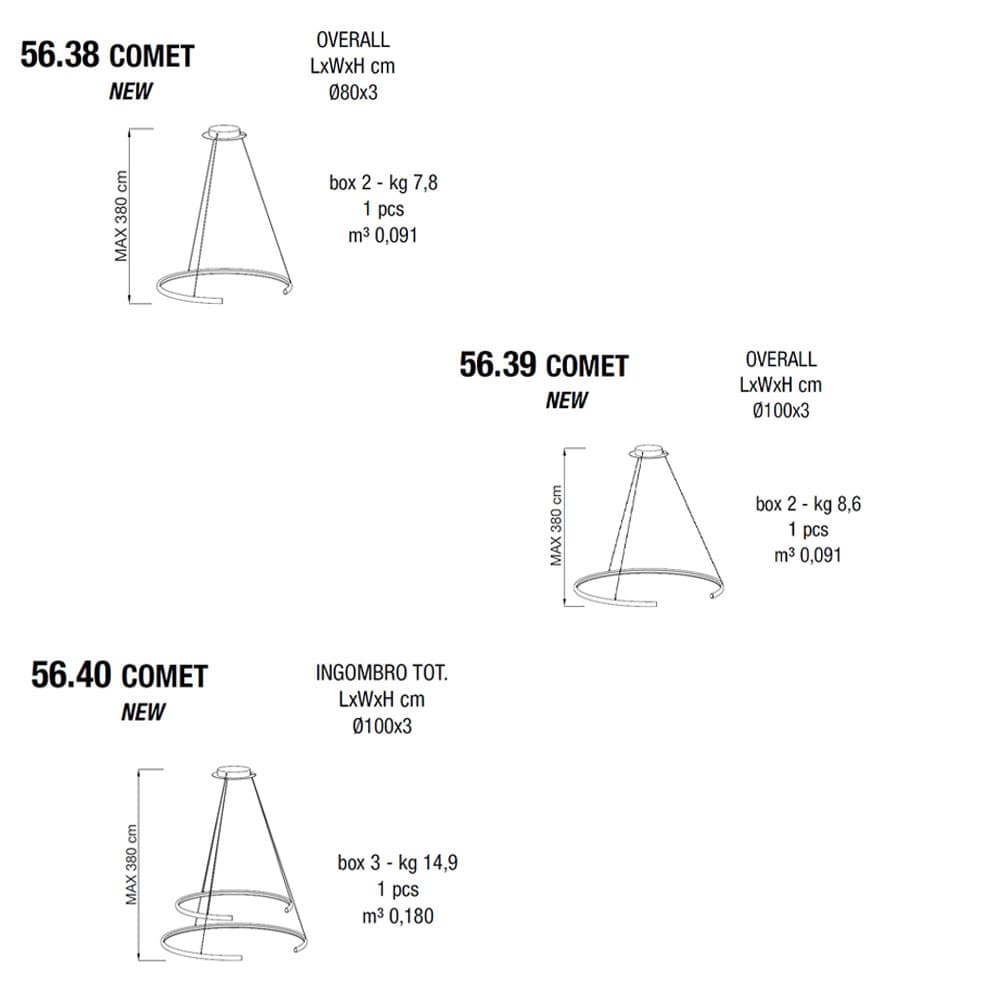 Comet Pendant Lamp by Bontempi Casa