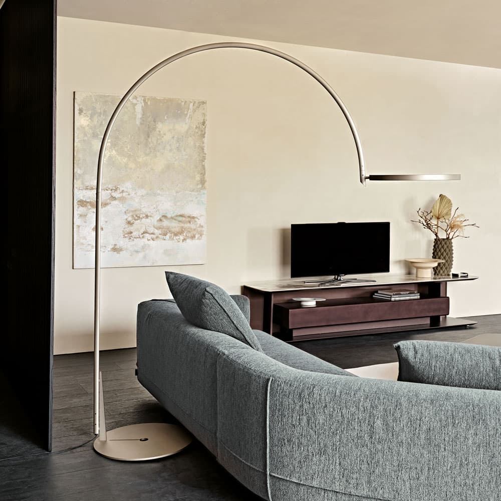 Close-up view of Arx floor lamp design by Cattelan Italia at FCI London