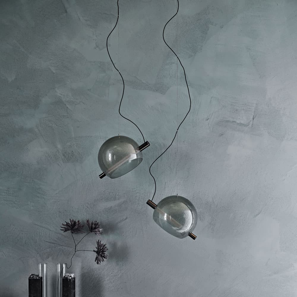 Close-up view of Cody ceiling lamp with metallic finish