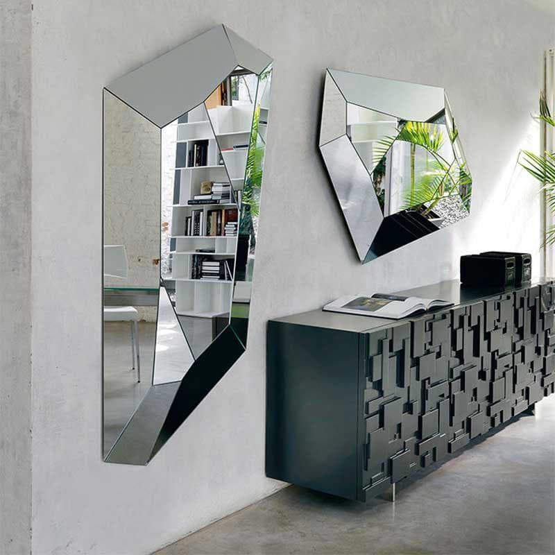 Detailed view of Diamond mirror by Cattelan Italia reflecting luxury style at FCI London