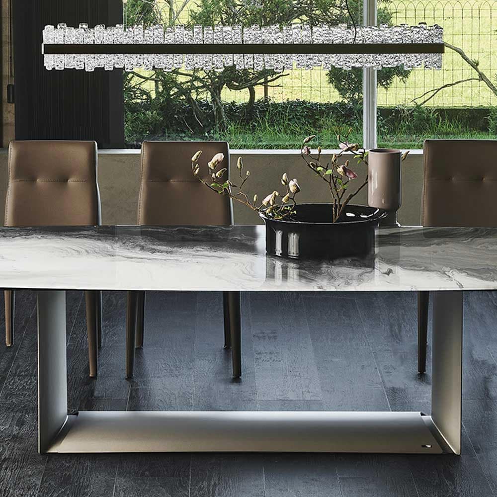 Modern dining room featuring Dragon CrystalArt table by Cattelan Italia for a stylish dining space