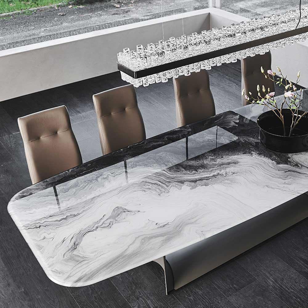 Full view of Dragon CrystalArt dining table set with chairs, designed by Cattelan Italia at FCI London