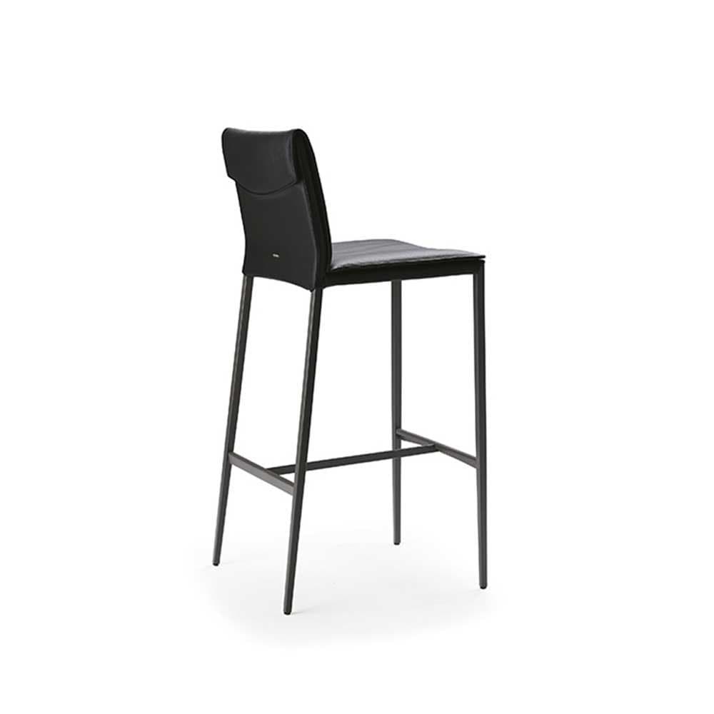 Side view of Isabel ML bar stool by Cattelan Italia with soft seat and metal frame from FCI London