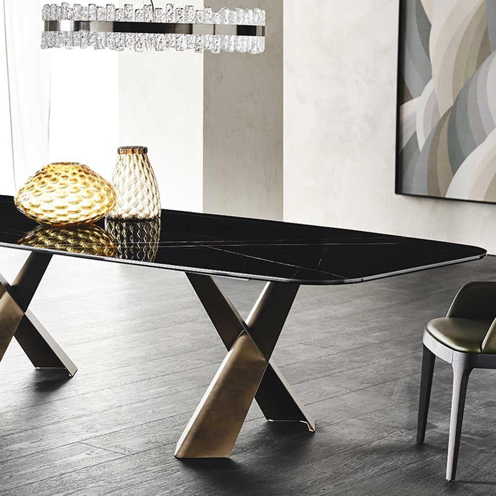 Stylish view of Mad Max Keramik dining table by Cattelan Italia available at FCI London with elegant finish