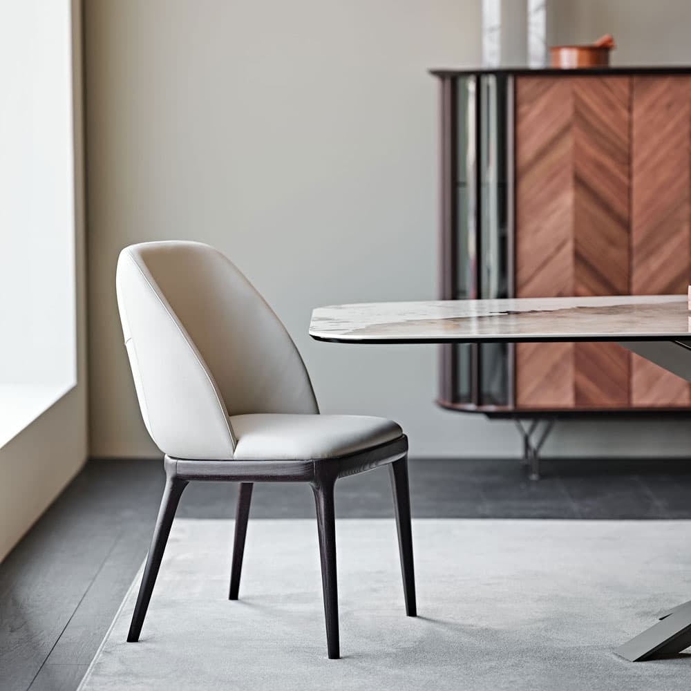Side view of Mariel dining chair by Cattelan Italia refined comfort and tailoring at FCI London