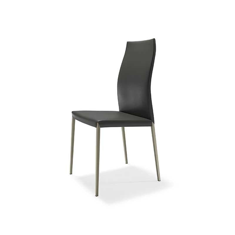 Side view of the Norma ML Couture dining chair by Cattelan Italia showing elegant curves