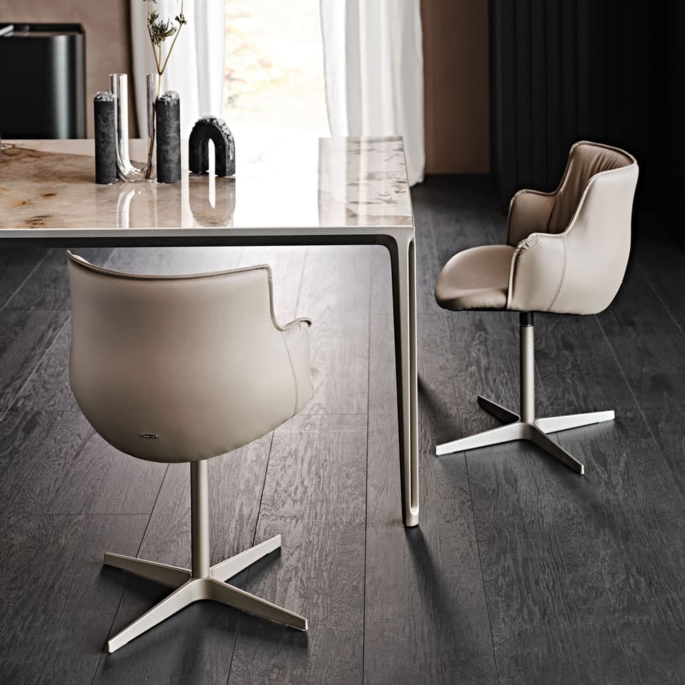 Close up of Rihanna X dining chair by Cattelan Italia showcasing luxurious material and structure