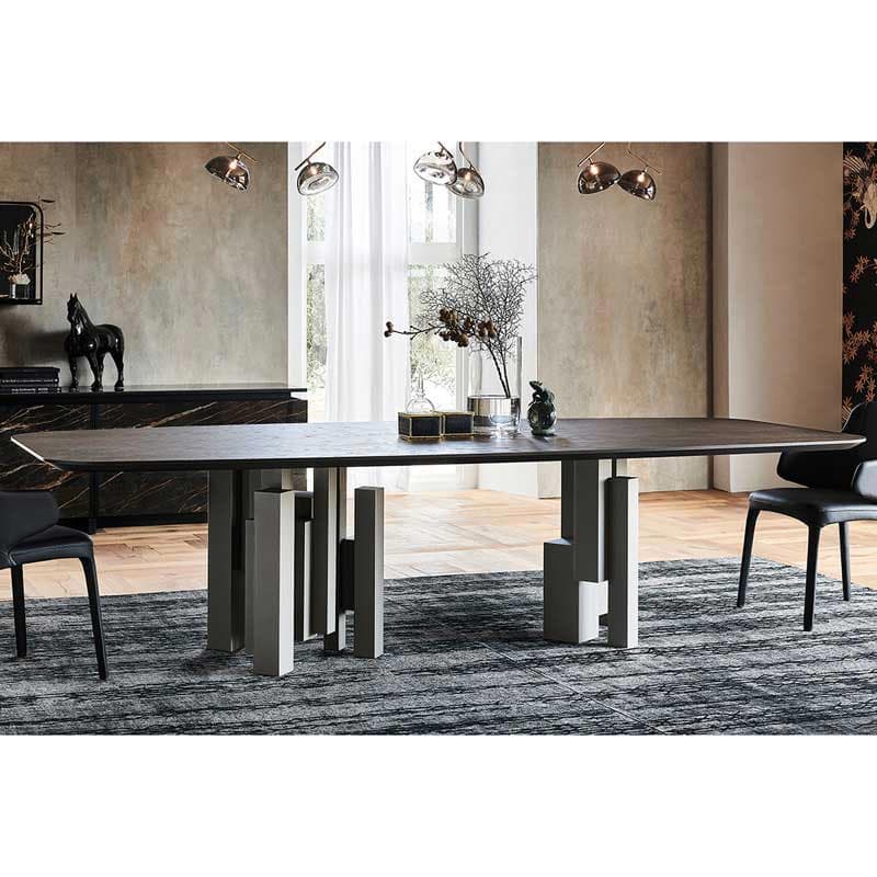 Cattelan Italia Skyline wood fixed table showcasing sophisticated craftsmanship at FCI London.