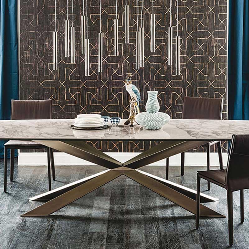 Spyder Keramik table with spacious design and marble top by Cattelan Italia from FCI London