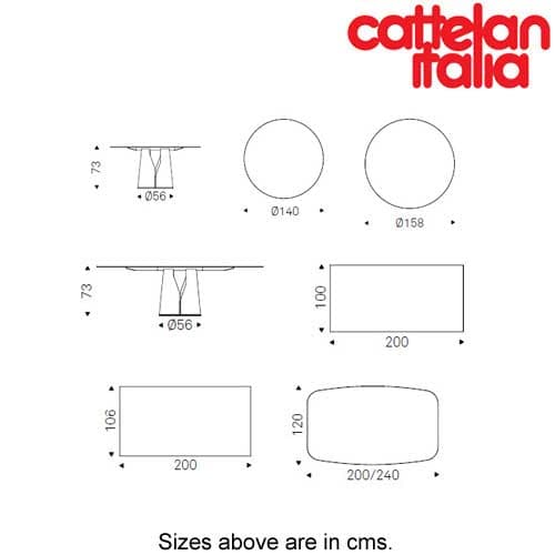 Technical specifications of Giano Keramik fixed table by Cattelan Italia at FCI London