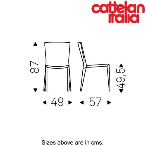 Technical image showing details of Beverly dining chair by Cattelan Italia at FCI London