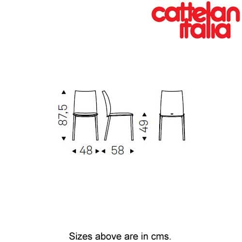 Technical dimensions and design details of Rita dining chair by Cattelan Italia from FCI London