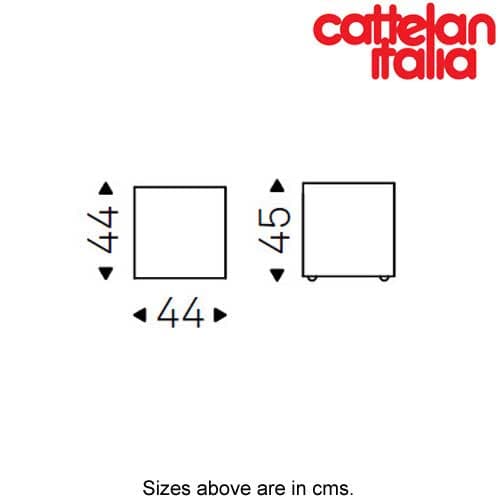 Technical view of Kubo Pouf showing dimensions and design details FCI London