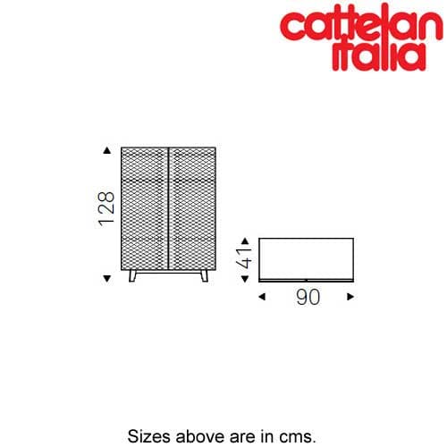 Technical drawing of Tiffany bar cabinet by Cattelan Italia for detailed dimensions FCI London