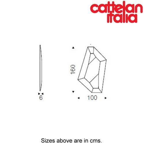 Technical image of Diamond mirror by Cattelan Italia offering a closer look at design at FCI London