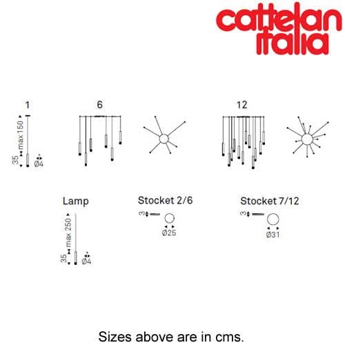 Technical details of Stilo Ceiling Lamp highlighting its custom steel finishes, featured at FCI London
