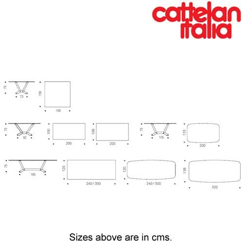 Technical details of the Planer Keramik fixed table by Cattelan Italia available at FCI London