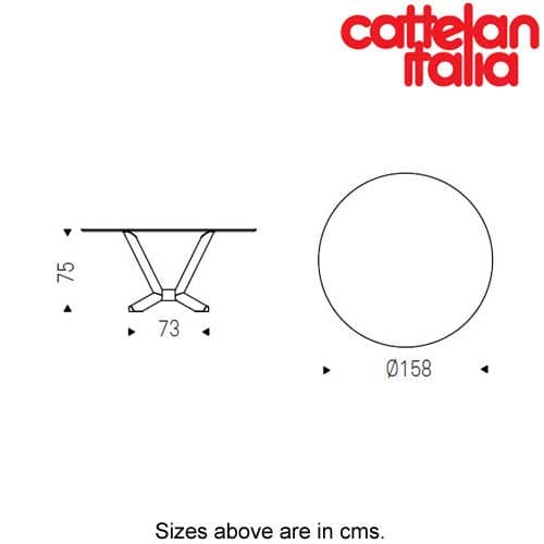 Planer Round Keramik Fixed Table by Cattelan Italia