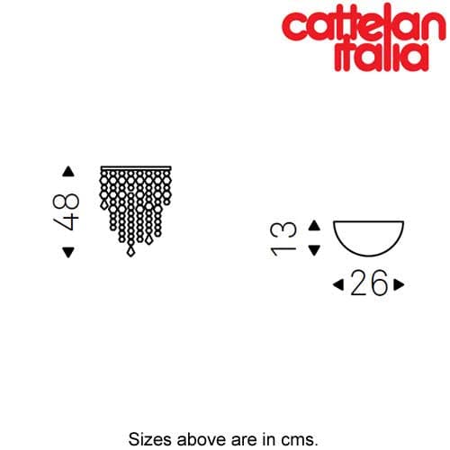 Technical image of Venezia wall lamp by Cattelan Italia with design details from FCI London