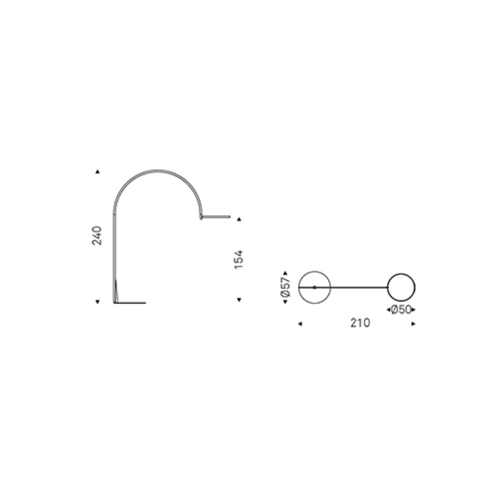 Technical view of Arx floor lamp by Cattelan Italia at FCI London