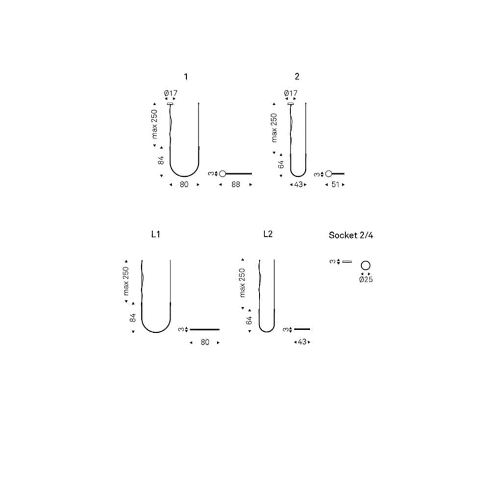 Technical details of Nahun ceiling lamp by Cattelan Italia from FCI London