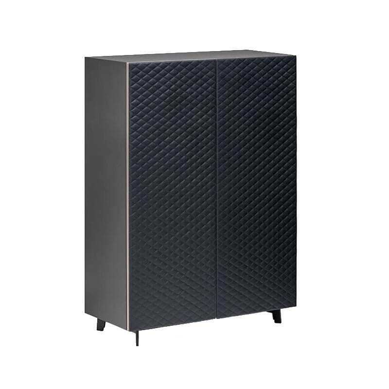 Tiffany bar cabinet by Cattelan Italia diamond pattern front and smoked glass shelves FCI London