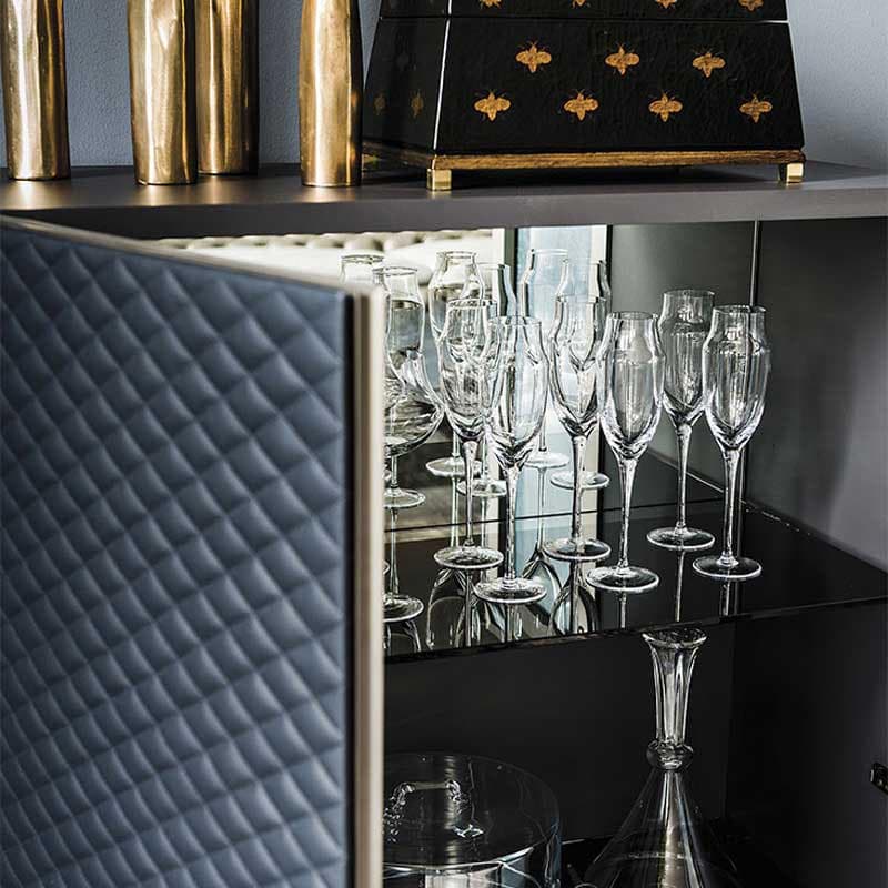 Tiffany bar cabinet by Cattelan Italia with display light illuminating its interior FCI London