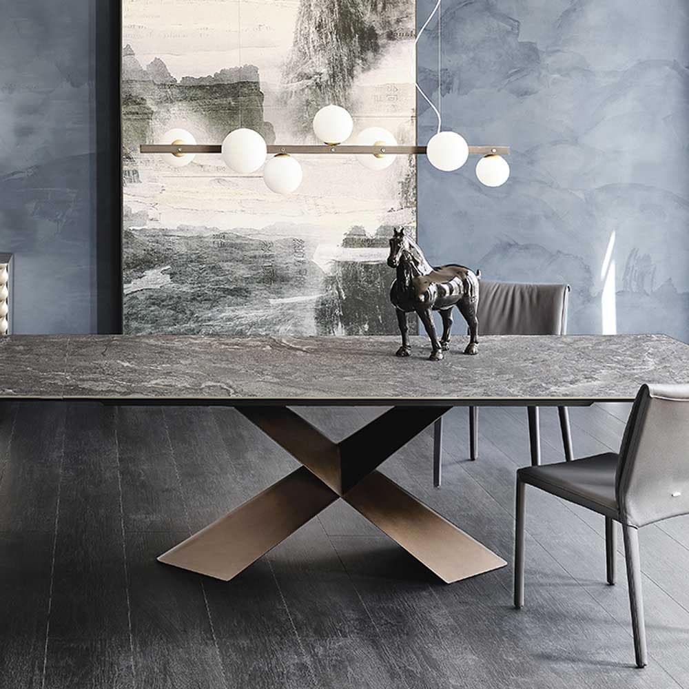 Close up of Tyron Keramik Drive Dining Table by Cattelan Italia showing detailed finish FCI London