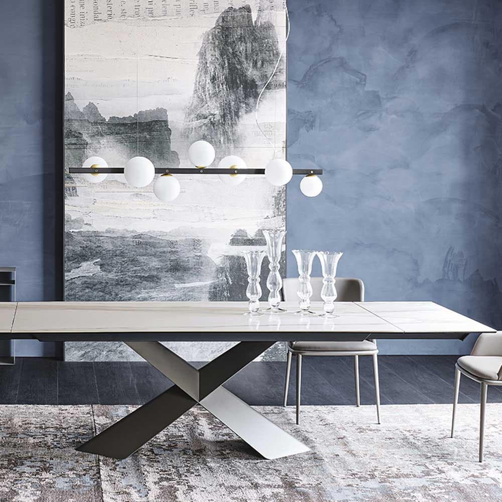 Full view of Tyron Keramik Drive Dining Table with sleek design by Cattelan Italia FCI London