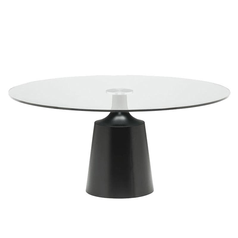 Yoda fixed table with steel base and glass top by Cattelan Italia FCI London