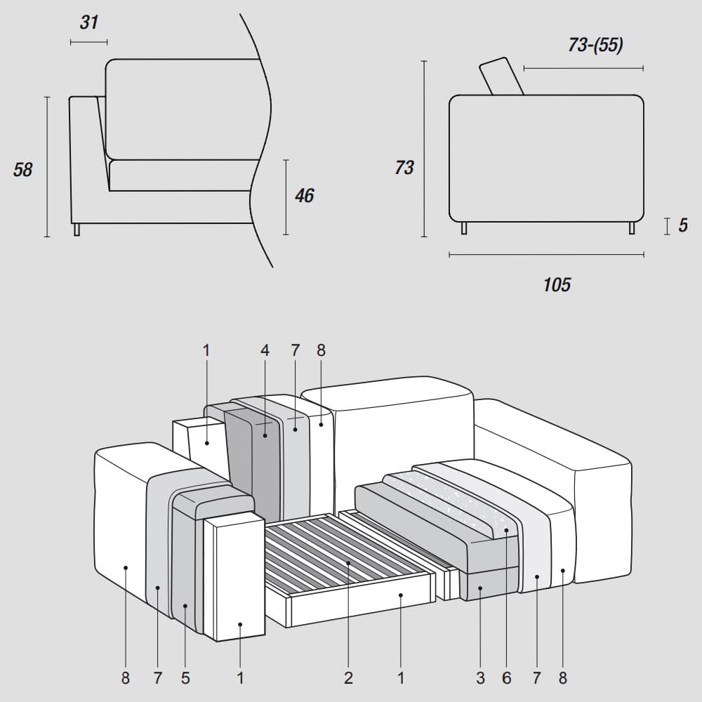 Crossline Sofa by By FCI London
