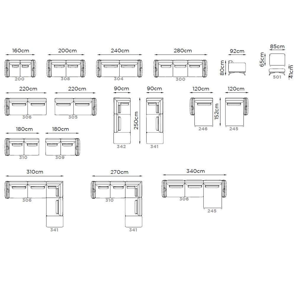Lugano Sofa by Naustro Italia Fiera Collection