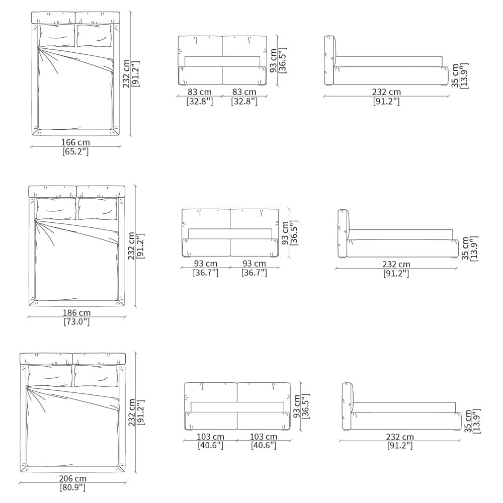 Cooper Double Bed by Frigerio