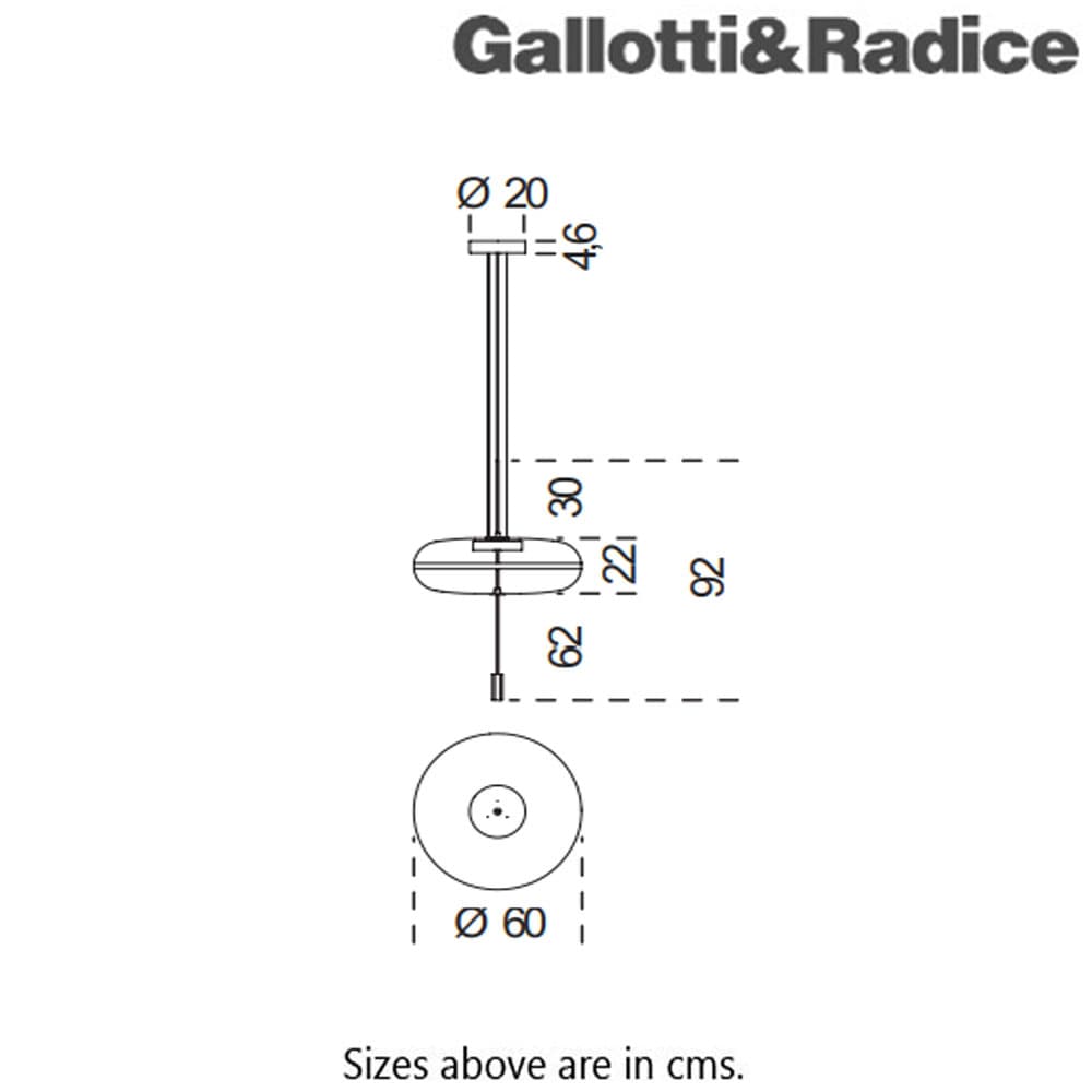 Jolie Suspension Lamp by Gallotti & Radice