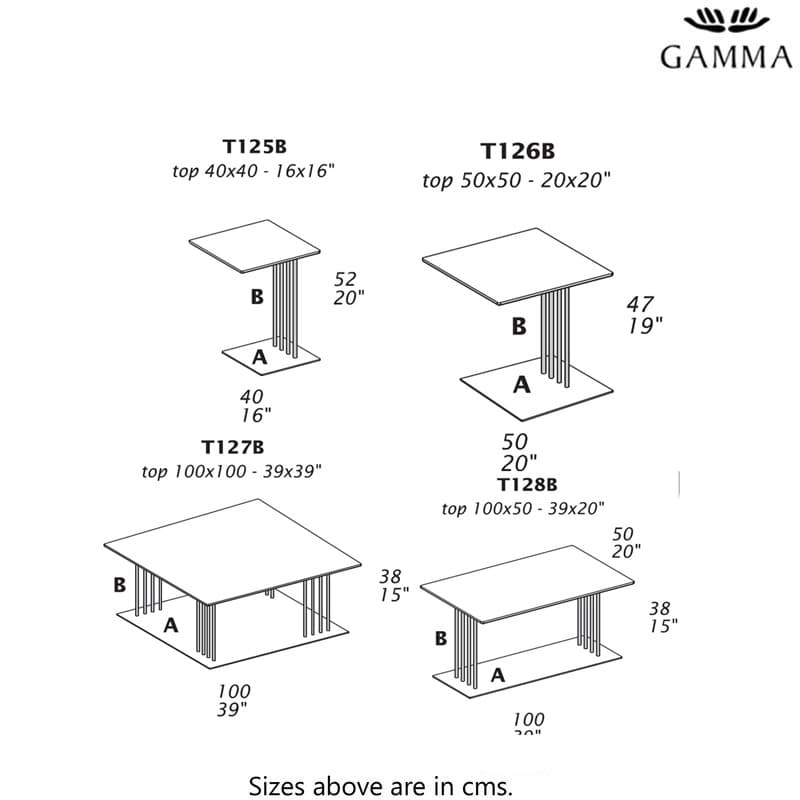 T125B-T126B-T127B-T128B Coffee Table by Gamma and Dandy