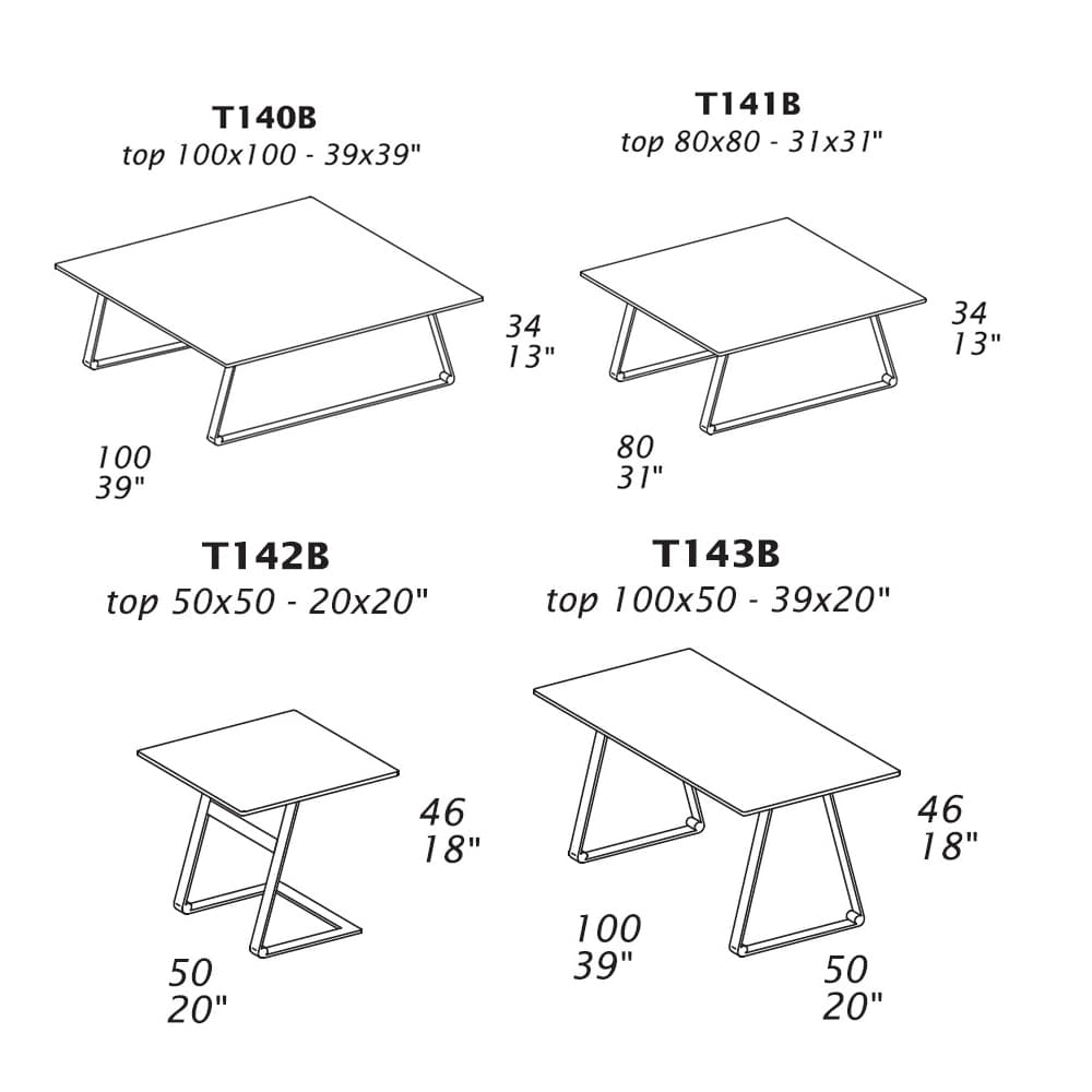 T140B T141B T142B T143B Coffee Table by Gamma and Dandy