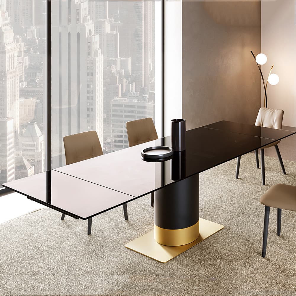 Cilindro Extendable Top Crystal Dining Table | by FCI London