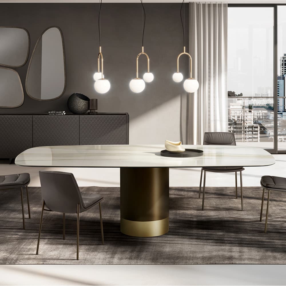 Cilindro Top Ceramic Dining Table | FCI London