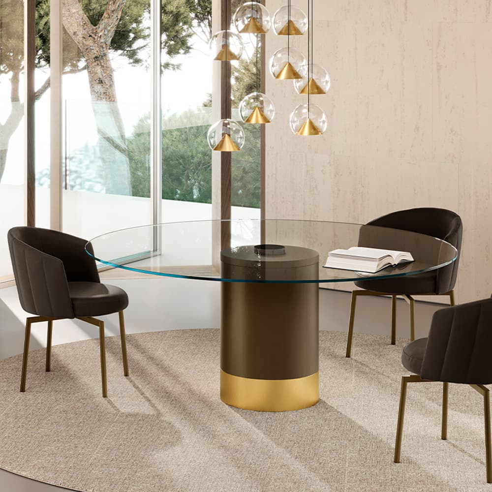 Cilindro Top Crystal Dining Table | by FCI London