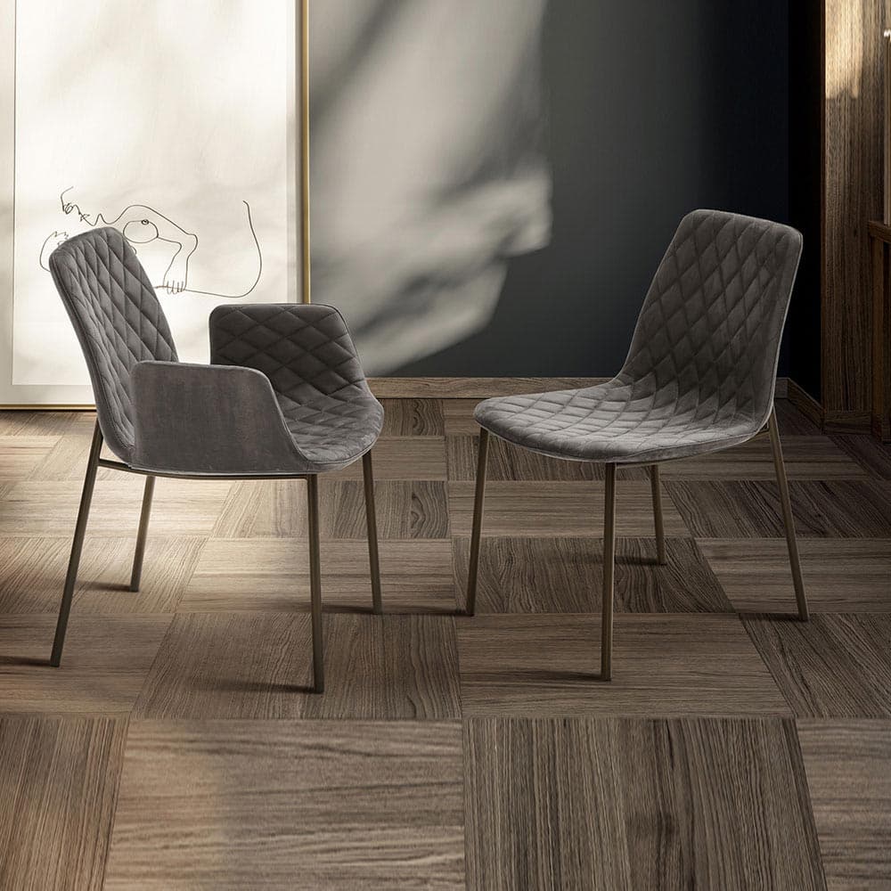 Lenny 4 Metal Legs Dining Chair By Italforma