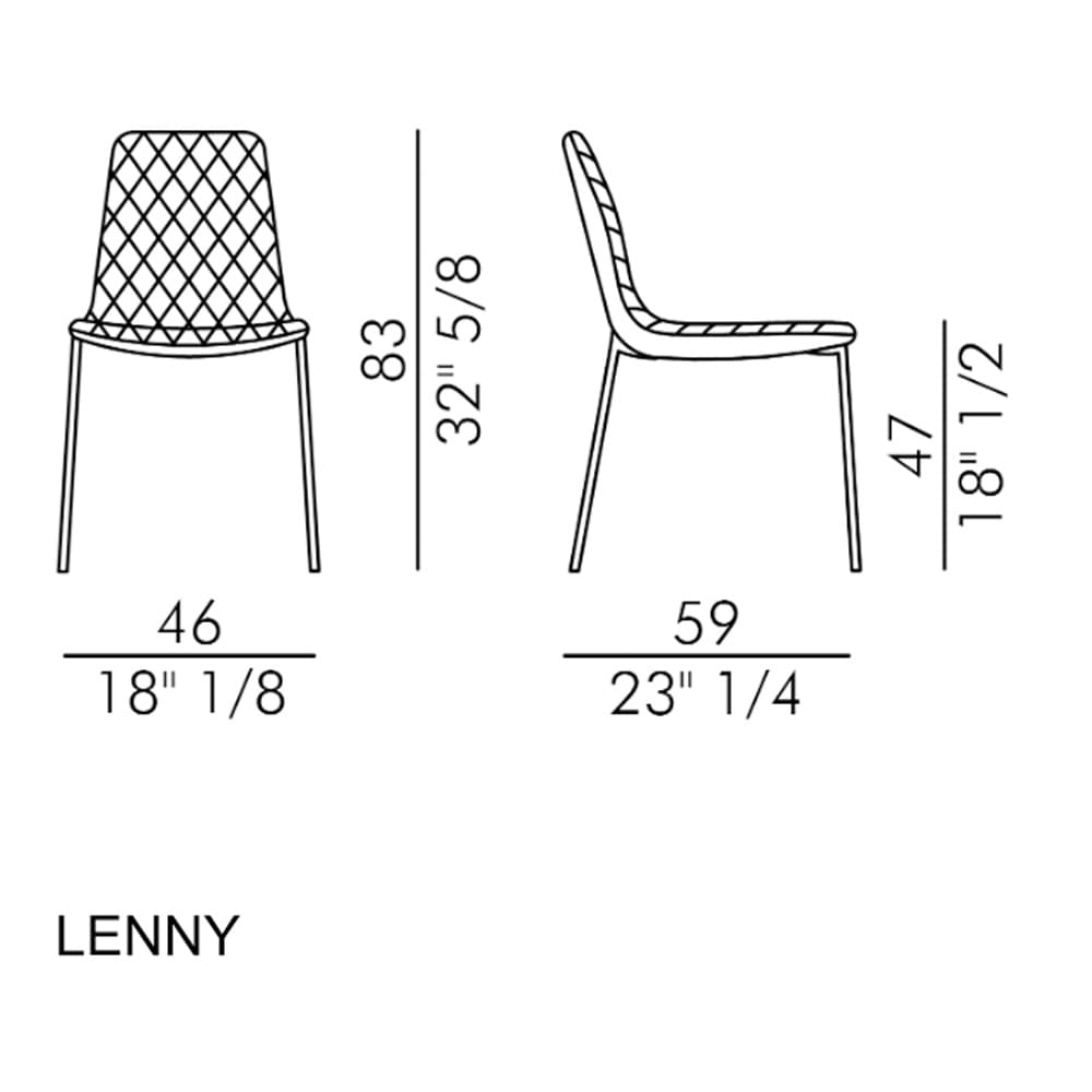 Lenny 4 Metal Legs Dining Chair by Italforma