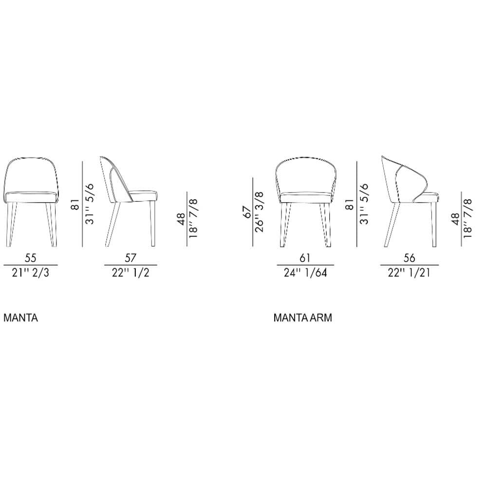 Manta 4 Wooden Legs Dining Chair By FCI London